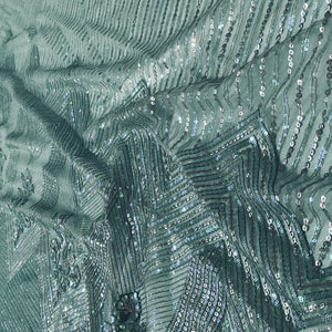 Green Sequence & Embrodiery Net Fabric - TradeUNO