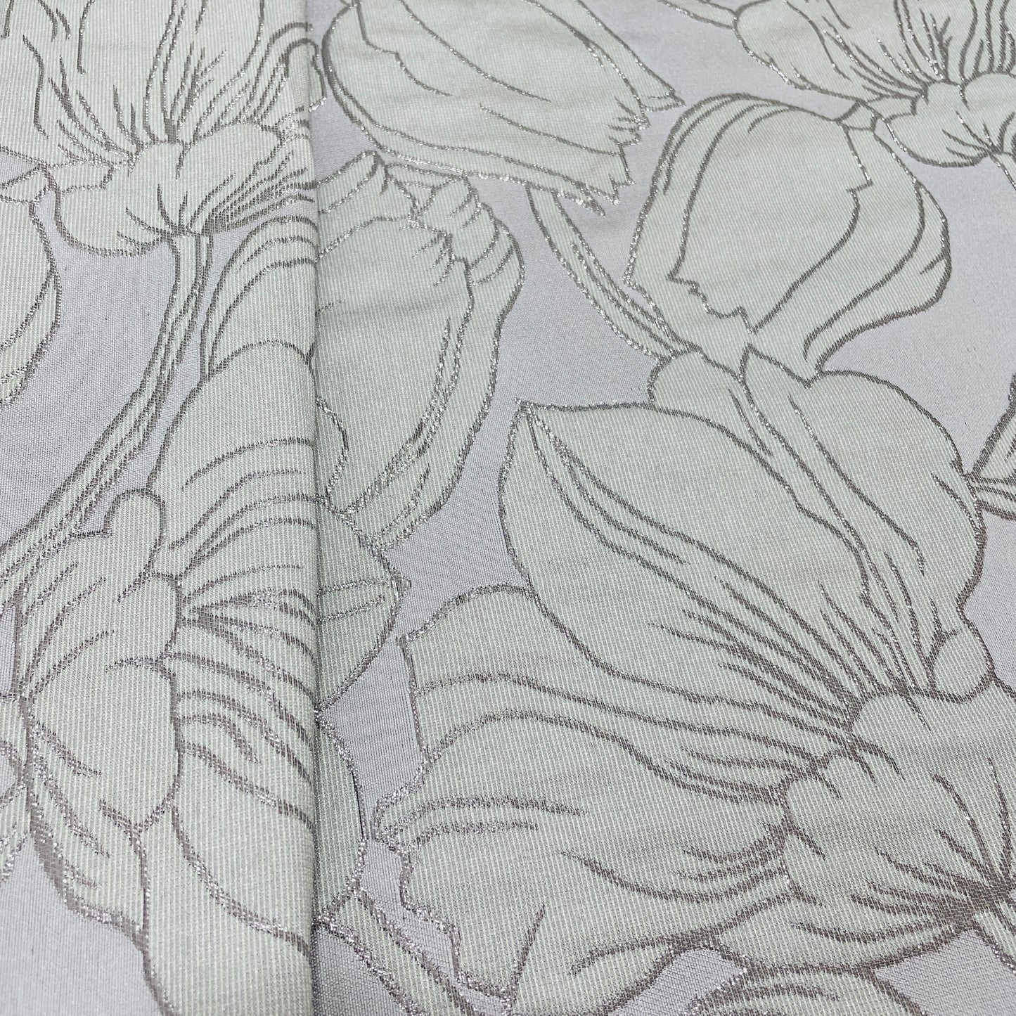 Purple & Grey Floral Brocade Jacquard Fabric - TradeUNO
