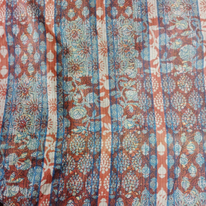 Brown Stripes Dabu Print Cotton Fabric AFI-29612 - TradeUNO
