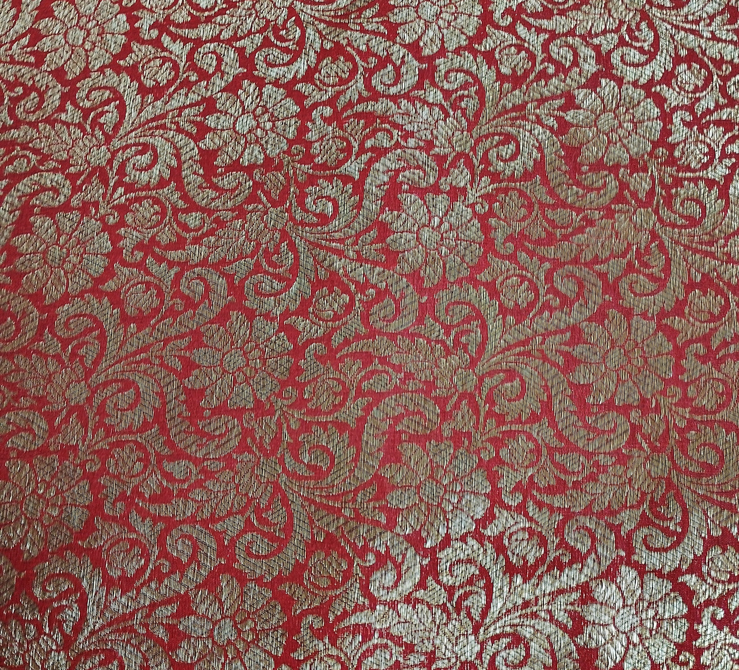 Red Antick Gold Jaal Brocade Fabric NH-28893