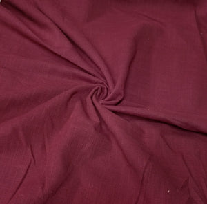 Maroon Solid Cotton Linen Slub Fabric SG-30359 - TradeUNO