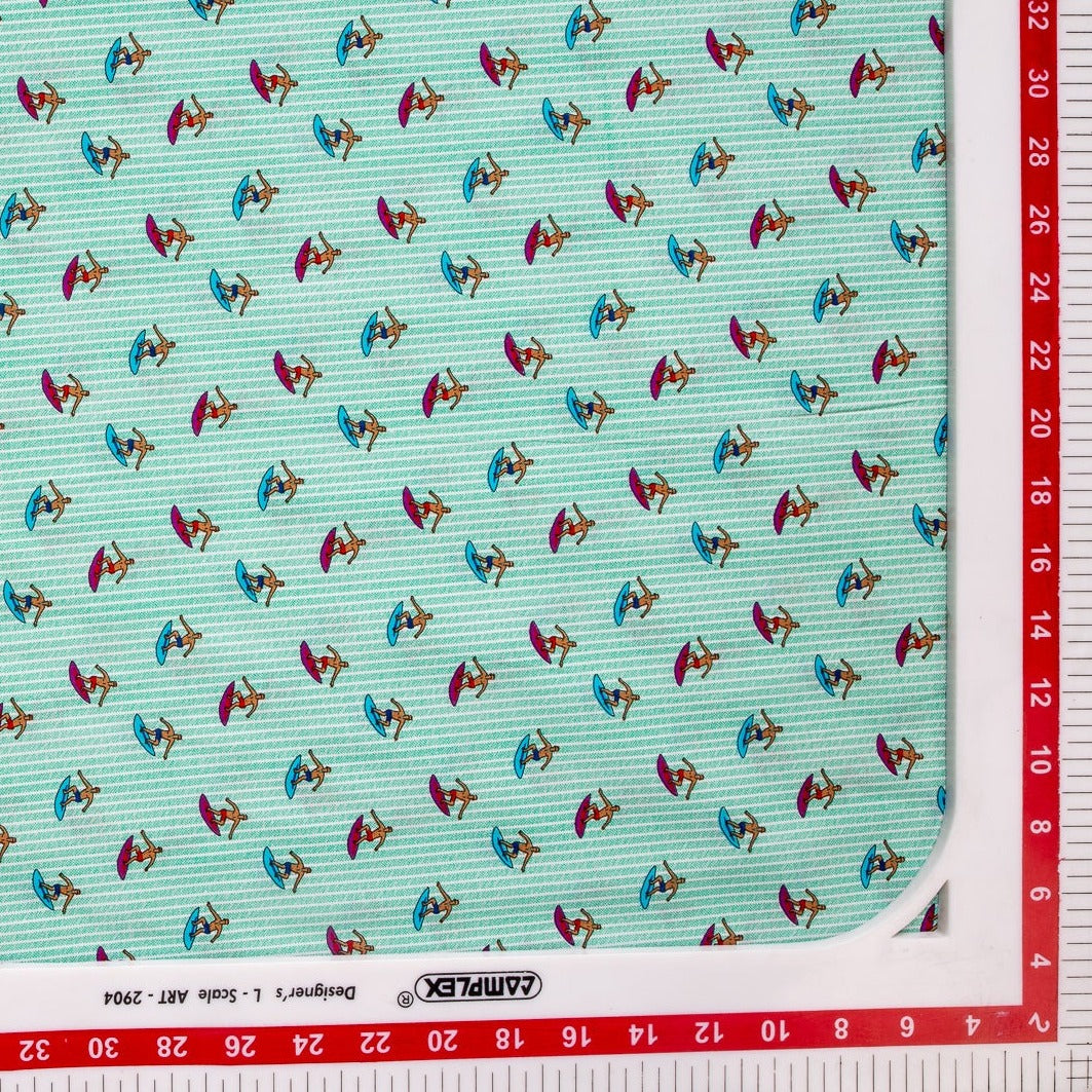 Green Kids Print Poplin Cotton Fabric Trade UNO