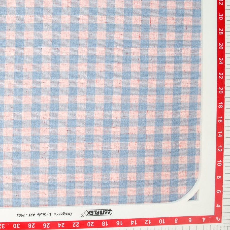 Pink & Blue Check Print Yarn Dyed Cotton Fabric Trade UNO