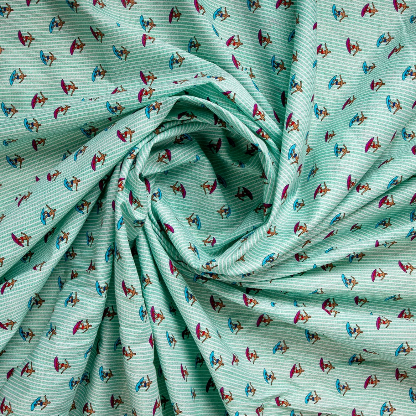 Green Kids Print Poplin Cotton Fabric Trade UNO