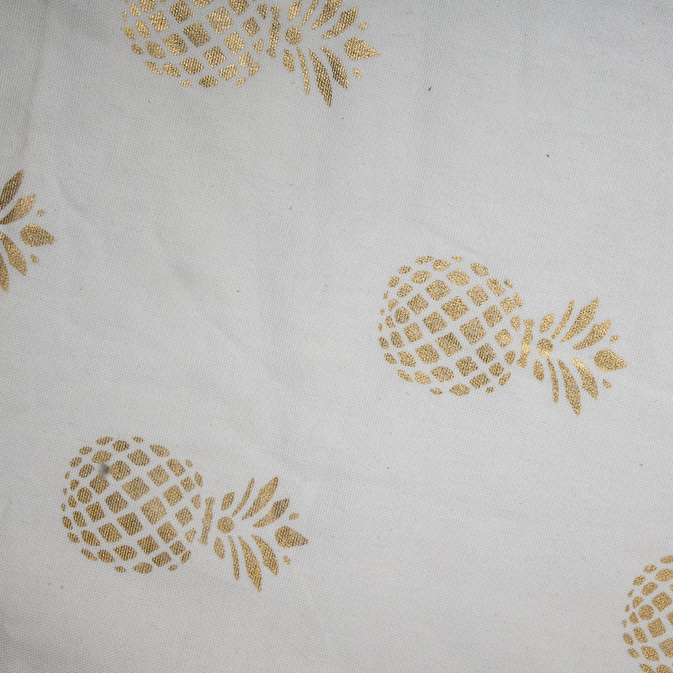 White & Gold Foil Quirky Print Casement Fabric Trade UNO