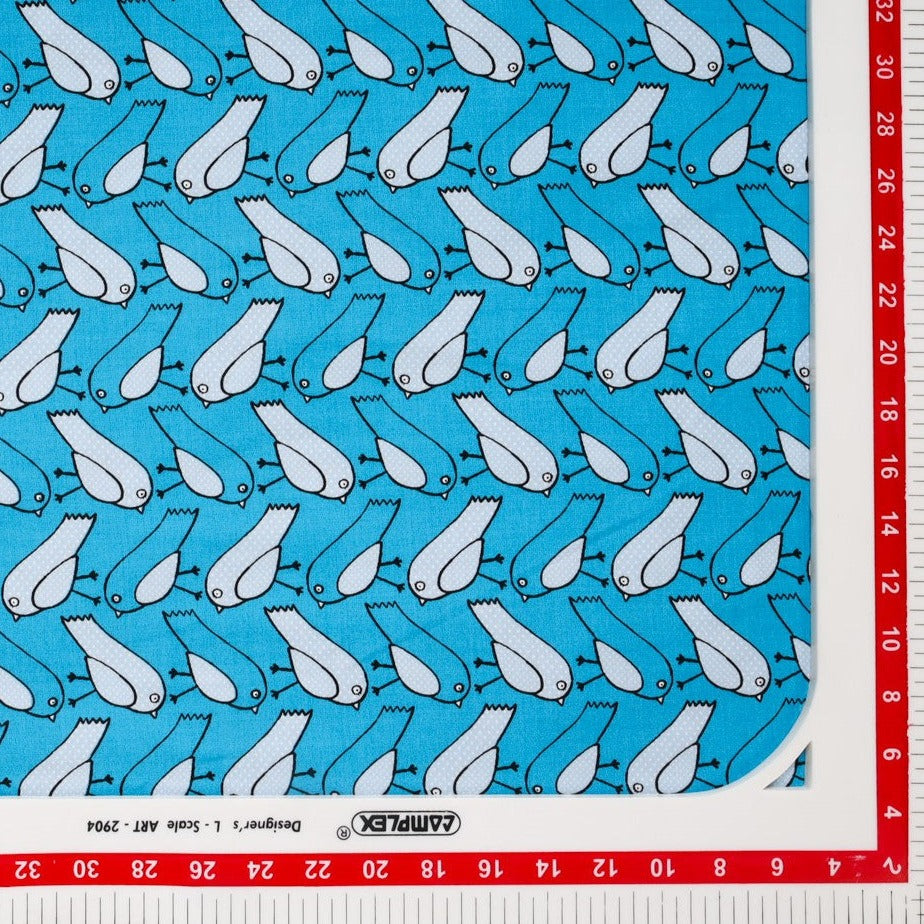 Blue Bird Kids Print Rayon Fabric Trade UNO