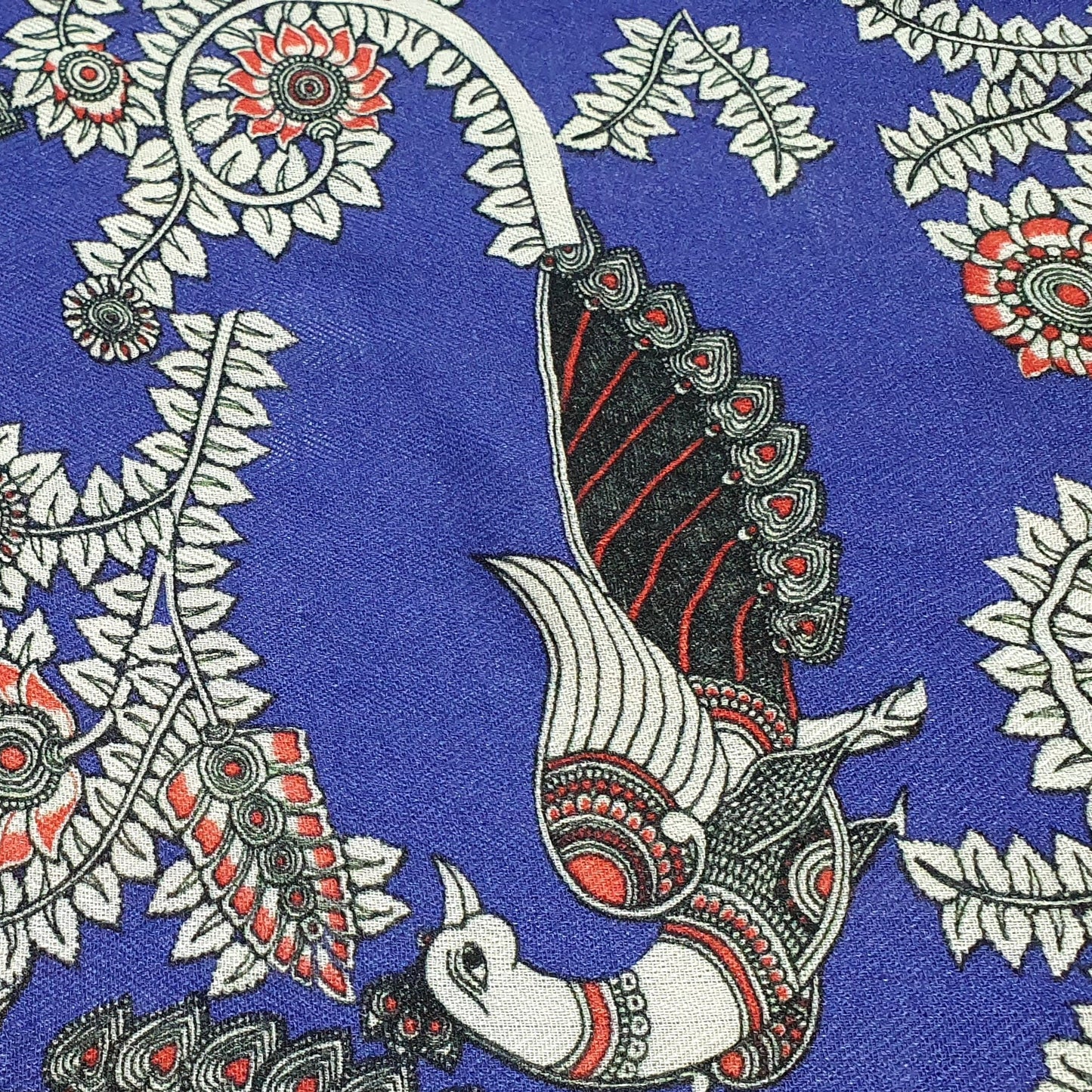 Purple Madhubani Print Spun Print Fabric Trade UNO