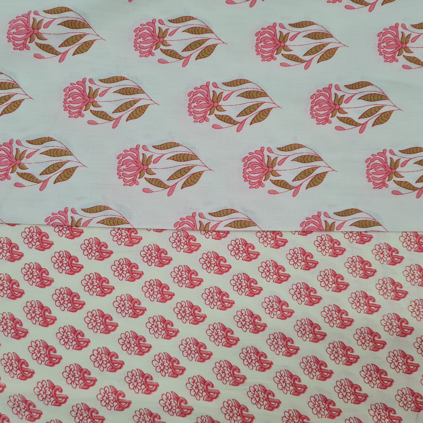 Cream & Pink Floral Print & Cream & Pink Floral Print - TradeUNO