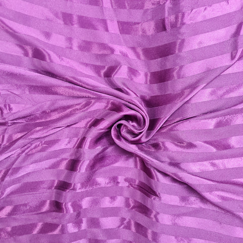 Wine Stripe Print Poly Satin Fabric 8472