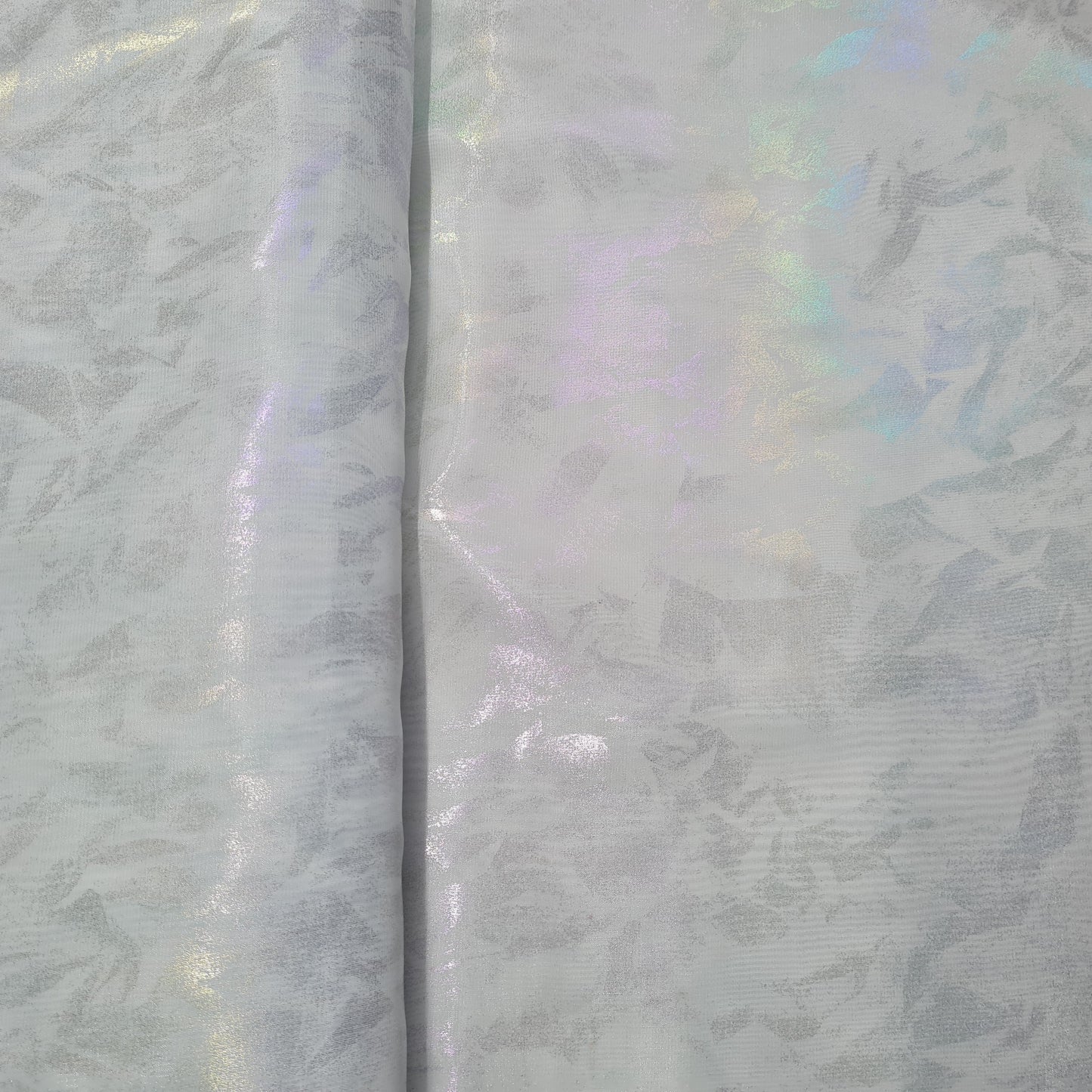 White 3D Floral Imported Organza Fabric - TradeUNO