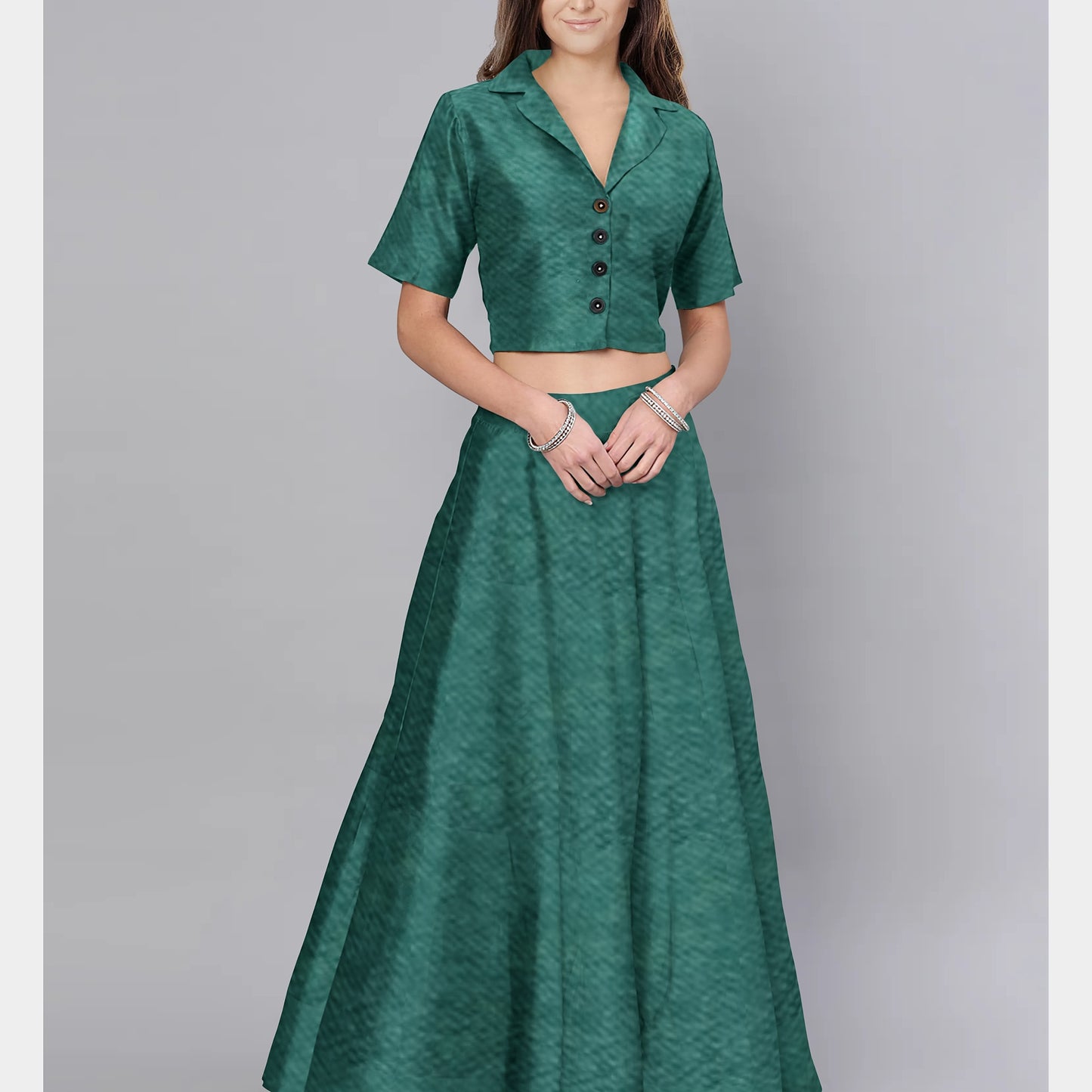 Emerald Dark Green Solid Satin Fabric Trade UNO