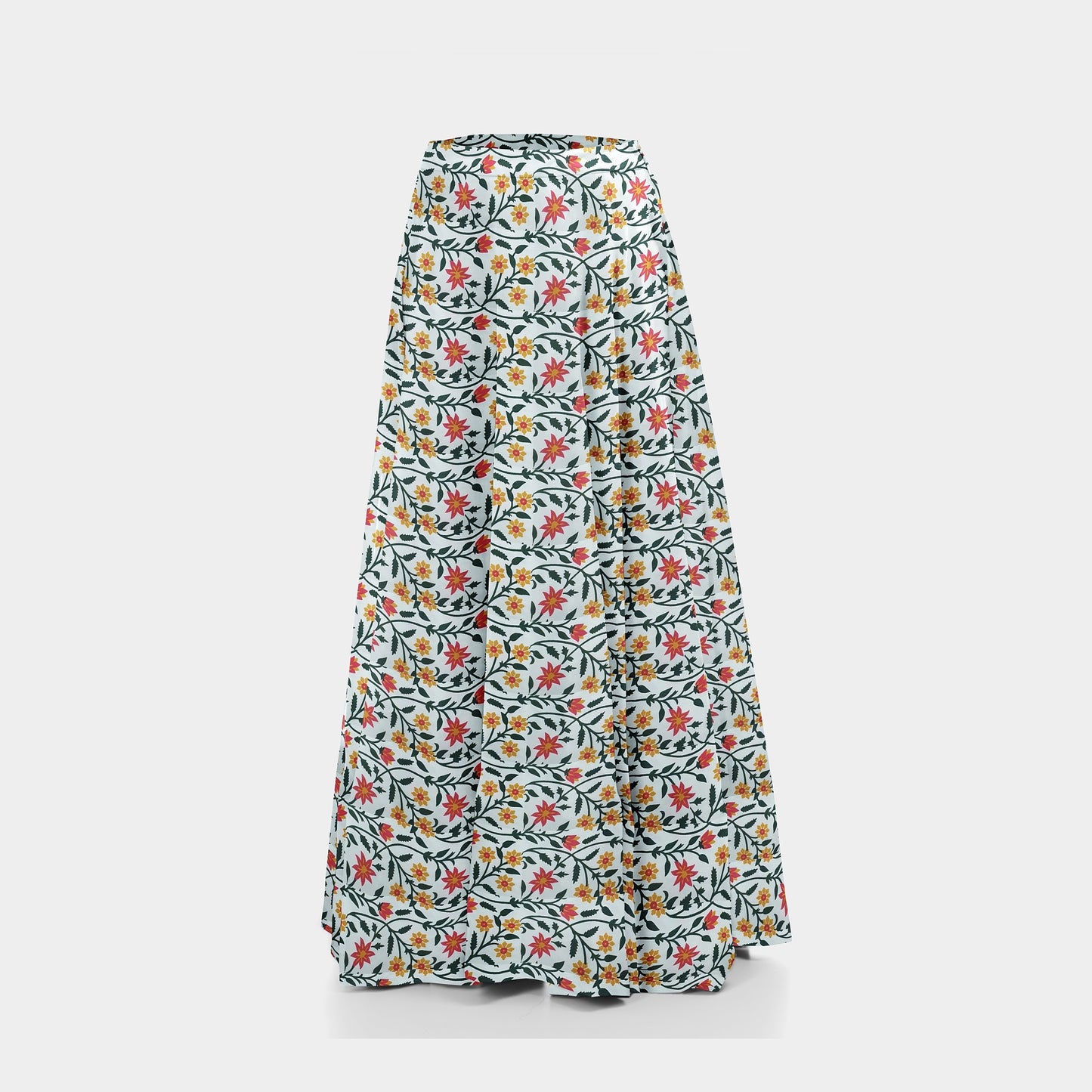 Cream & yellow Floral Print Cotton Fabric Trade UNO