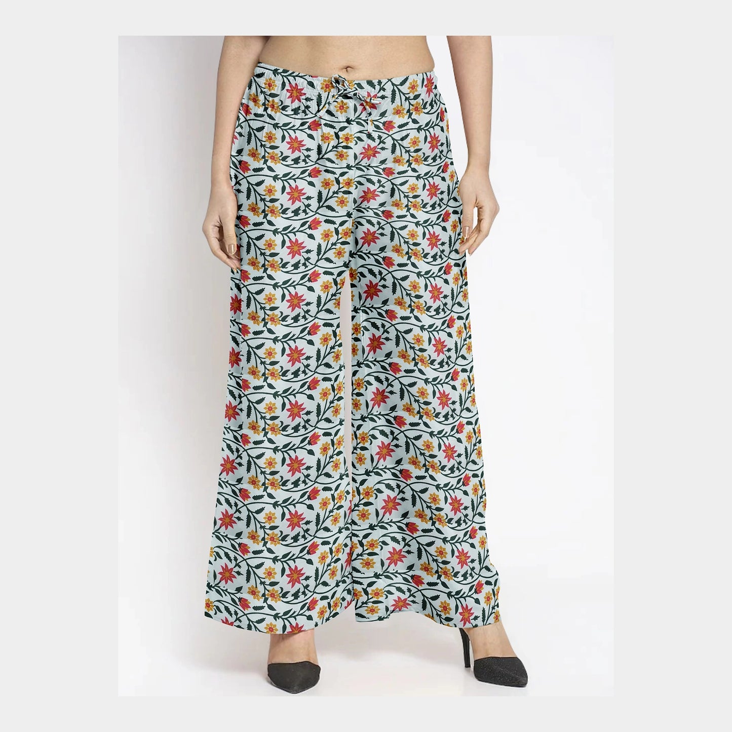 Cream & yellow Floral Print Cotton Fabric Trade UNO