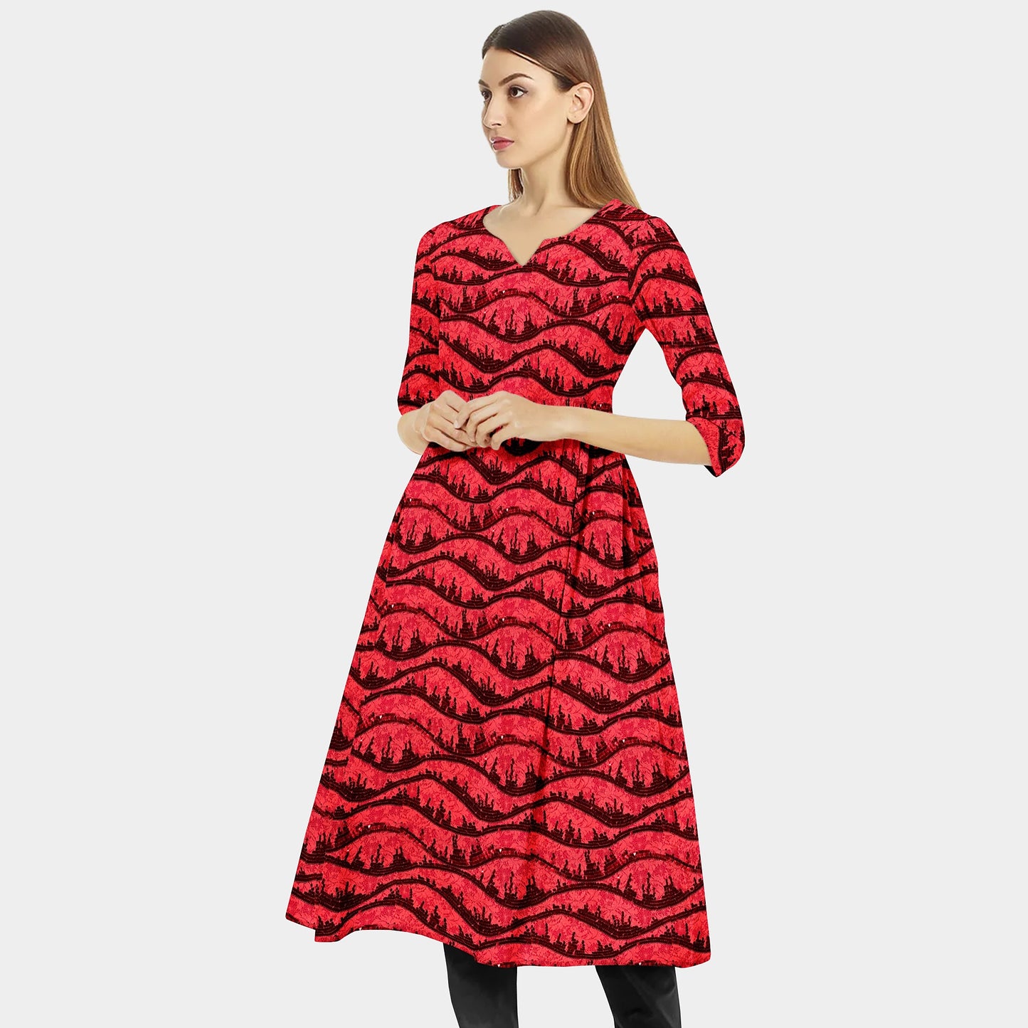 Red Lace Sequence Fabric - TradeUNO