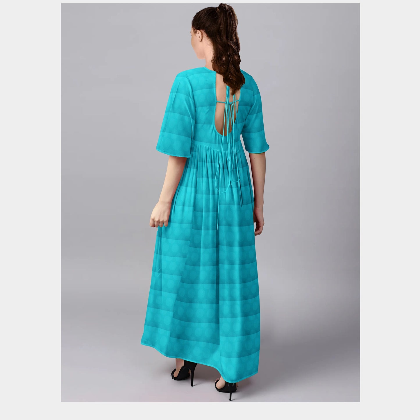 Aqua Blue Solid Jacquard Cotton Fabric Trade UNO