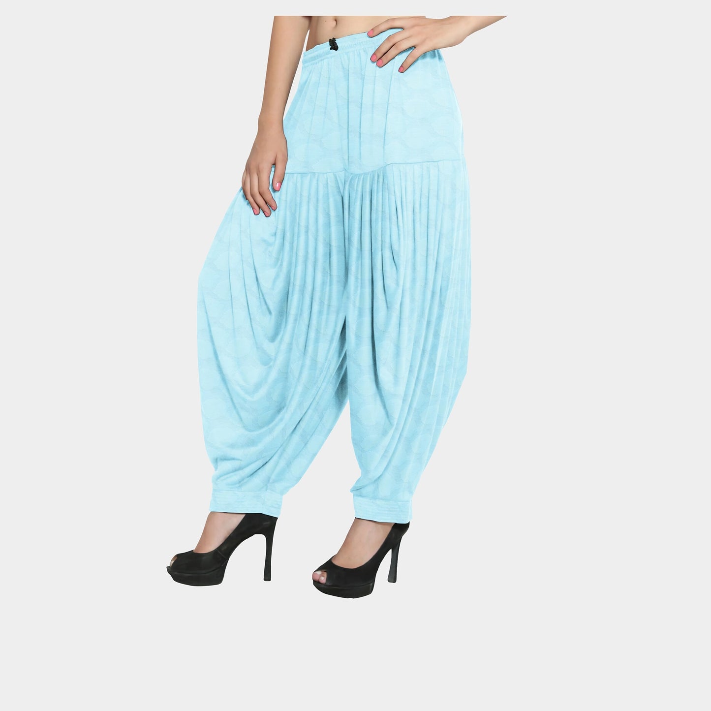 Aqua Blue Solid Jacquard Cotton Fabric Plain Weave 48 Inches TU-1935