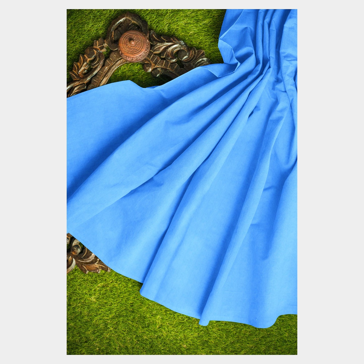 Blue Solid Poly Velvet Fabric Trade UNO