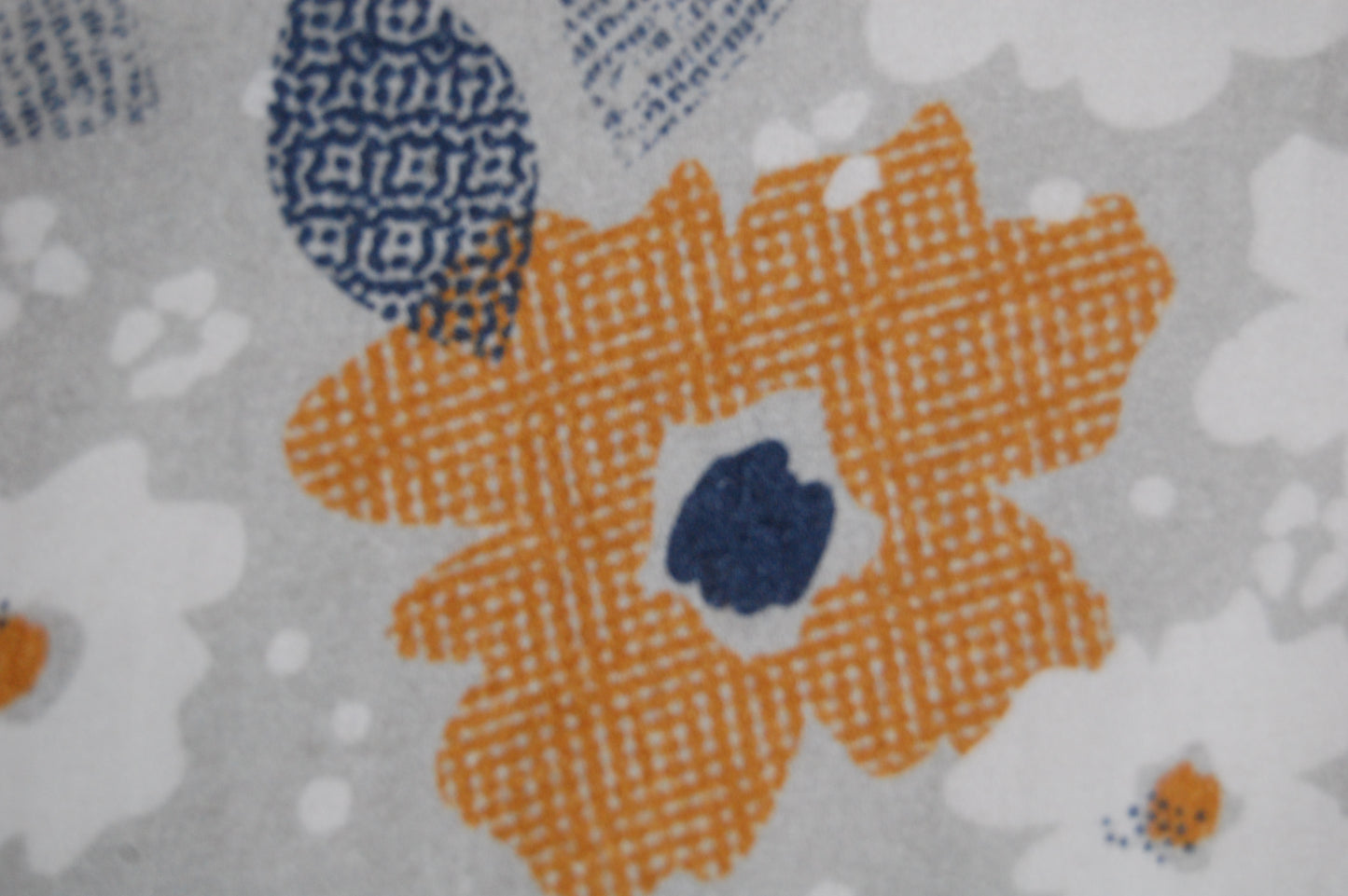 Grey Brown Floral Print Spun Fabric Trade UNO