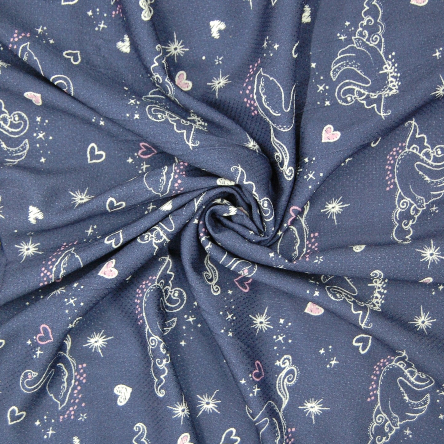 Blue Duck Print Visocse Dobby Fabric Trade UNO