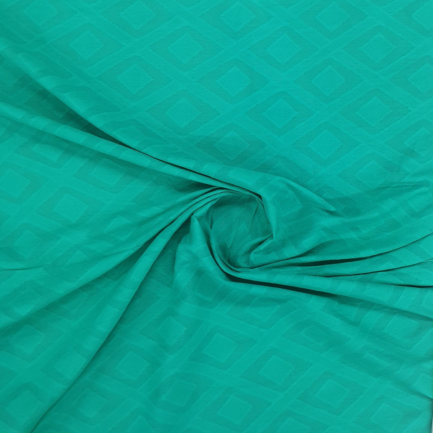 Green Solid Cotton Jacquard Fabric Trade UNO