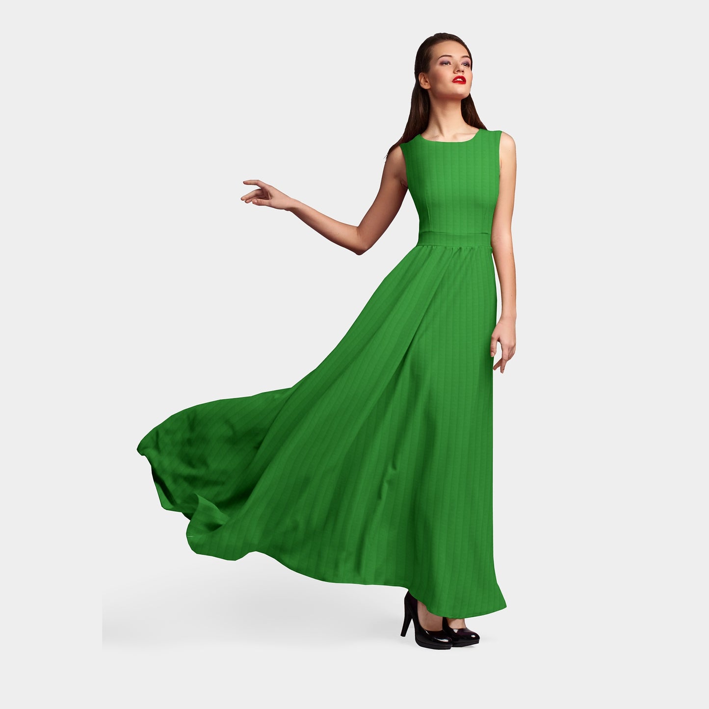 Green Solid Georgette Fabric Trade UNO