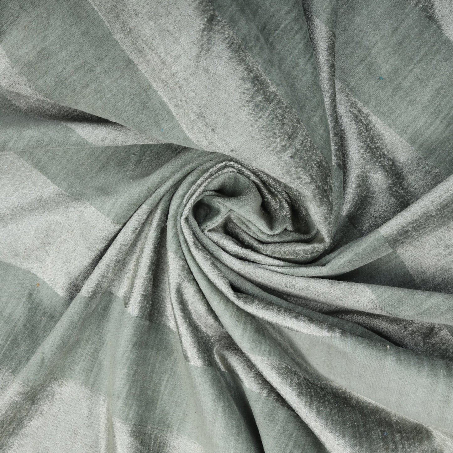 Green Stripes Viscose Velvet Fabric Trade UNO