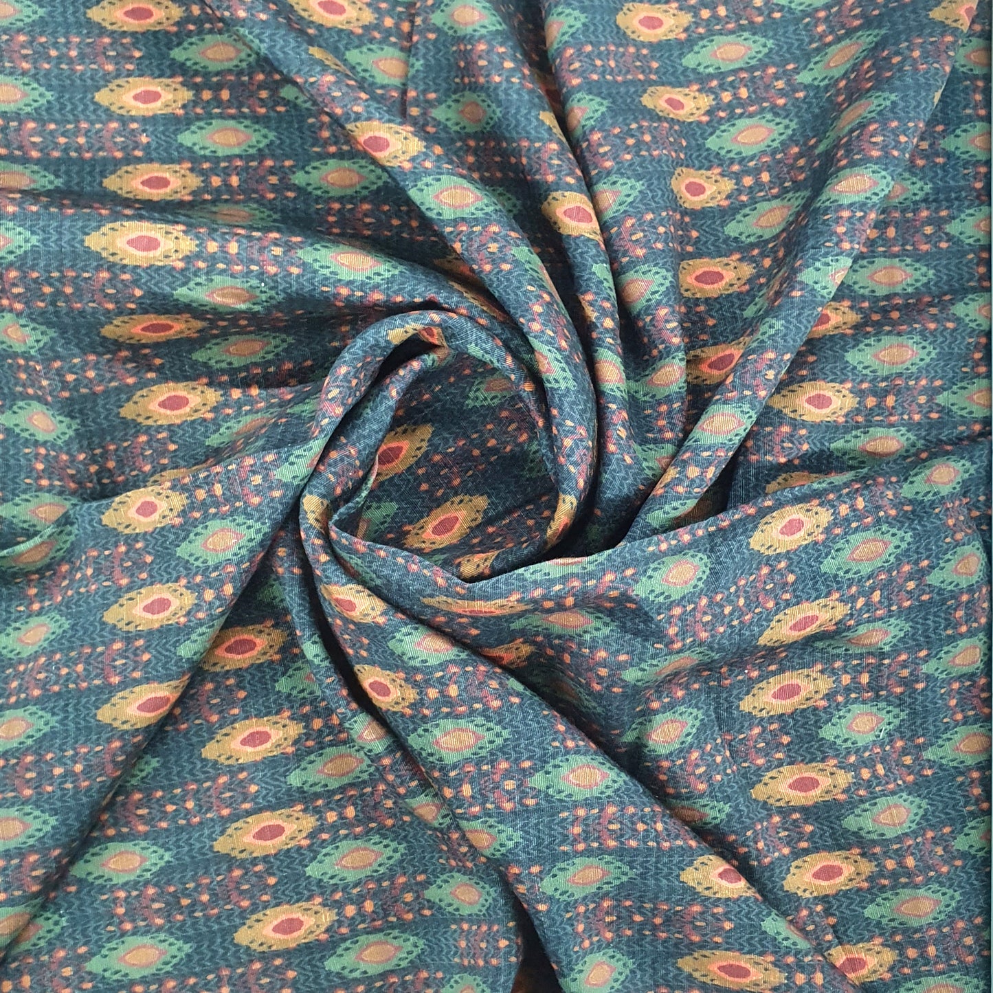 Grey & Yellow Ikkat Print Poly Viscose Fabric Trade UNO
