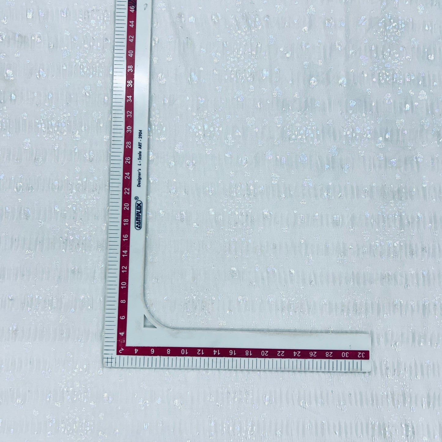 White Foil Print Knitted Lycra Fabric - TradeUNO