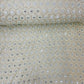 Green Geomaterical Golden Zari Mirror Sequence Georgette Fabric - TradeUNO