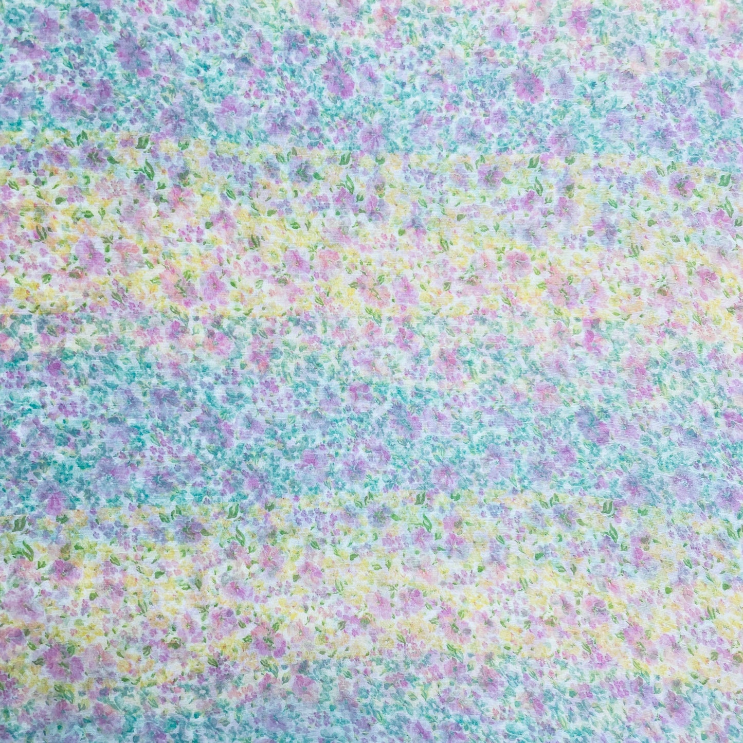 White & Multicolor Floral Print Chiffon Fabric 8451