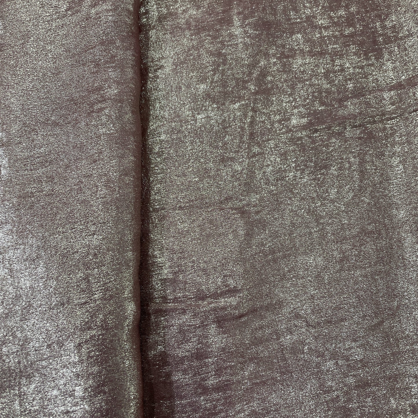 Classic Pink Gold Shimmer Chanderi Velvet Fabric