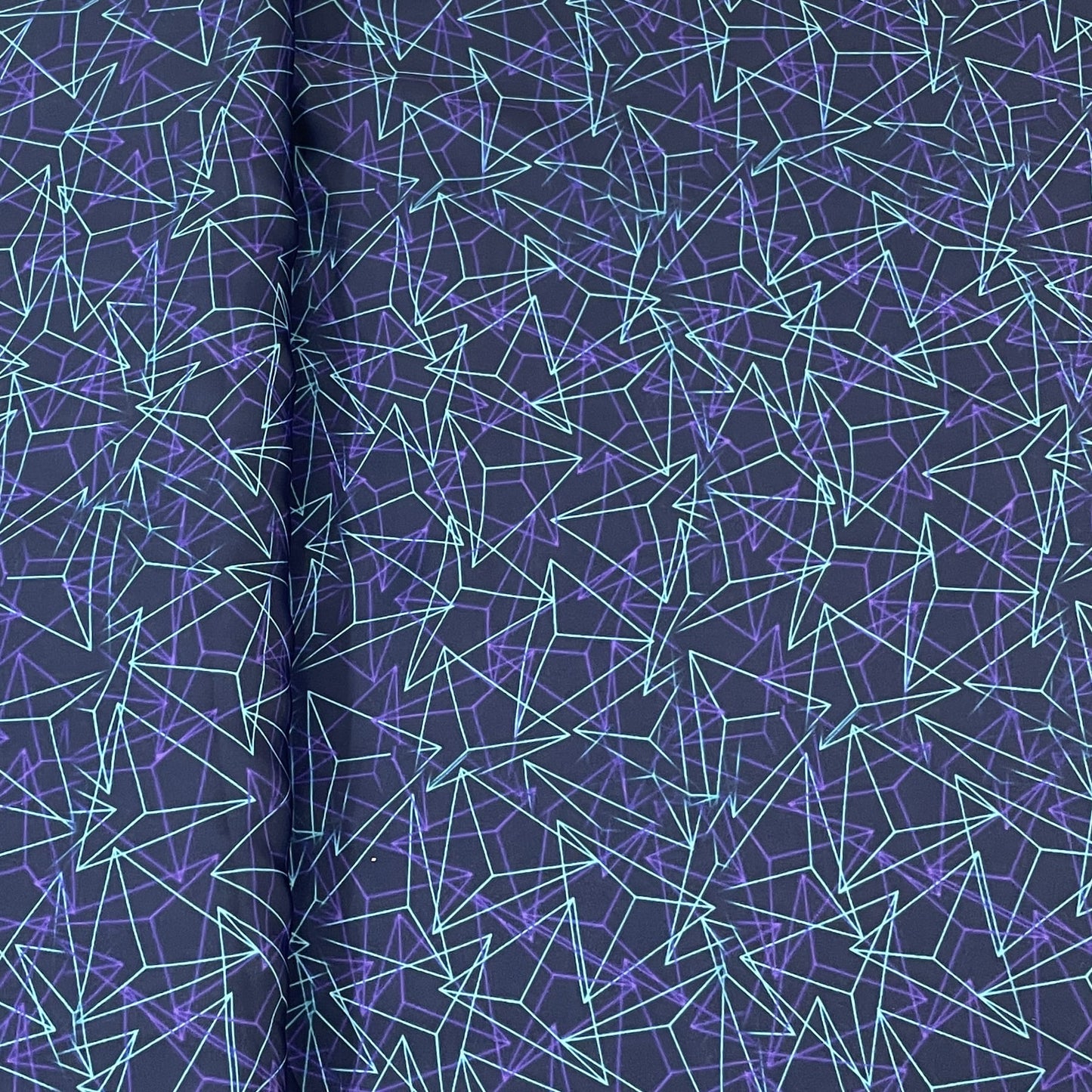 Classic Black Geometrical Print Armani Satin Fabric