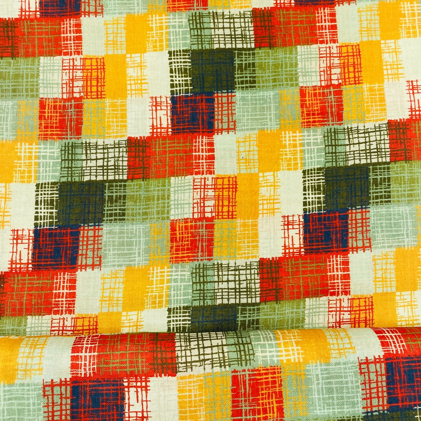 Multicolor Geometrical Print Lawn Cotton Fabric - TradeUNO