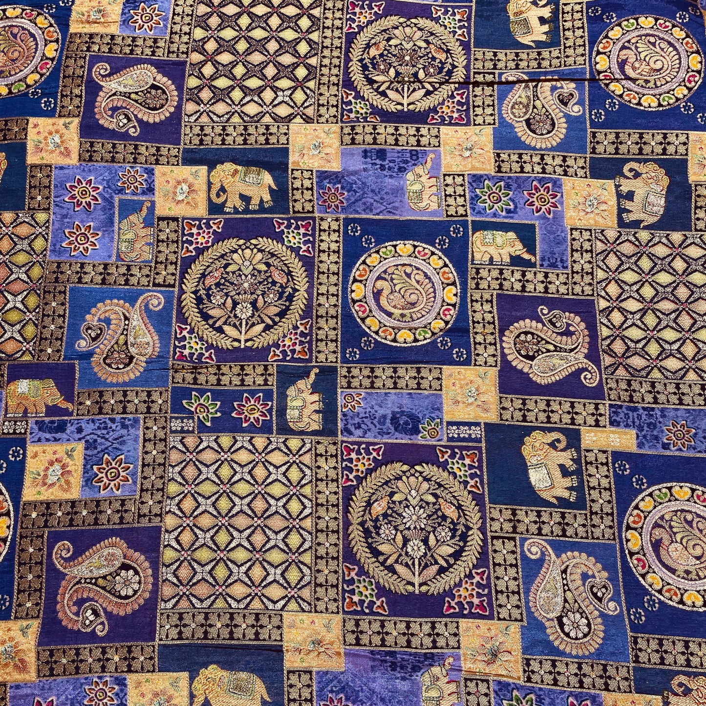 Purple & Multicolor Position Print With Zari Jacquard - TradeUNO