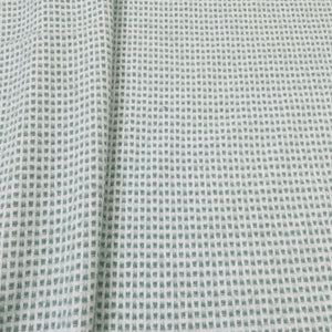 Classic Green White Check Print Woollen Tweed Lycra Fabric