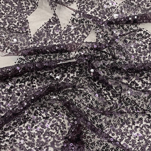 Classic Wine Sequence Embroidery Net Fabric