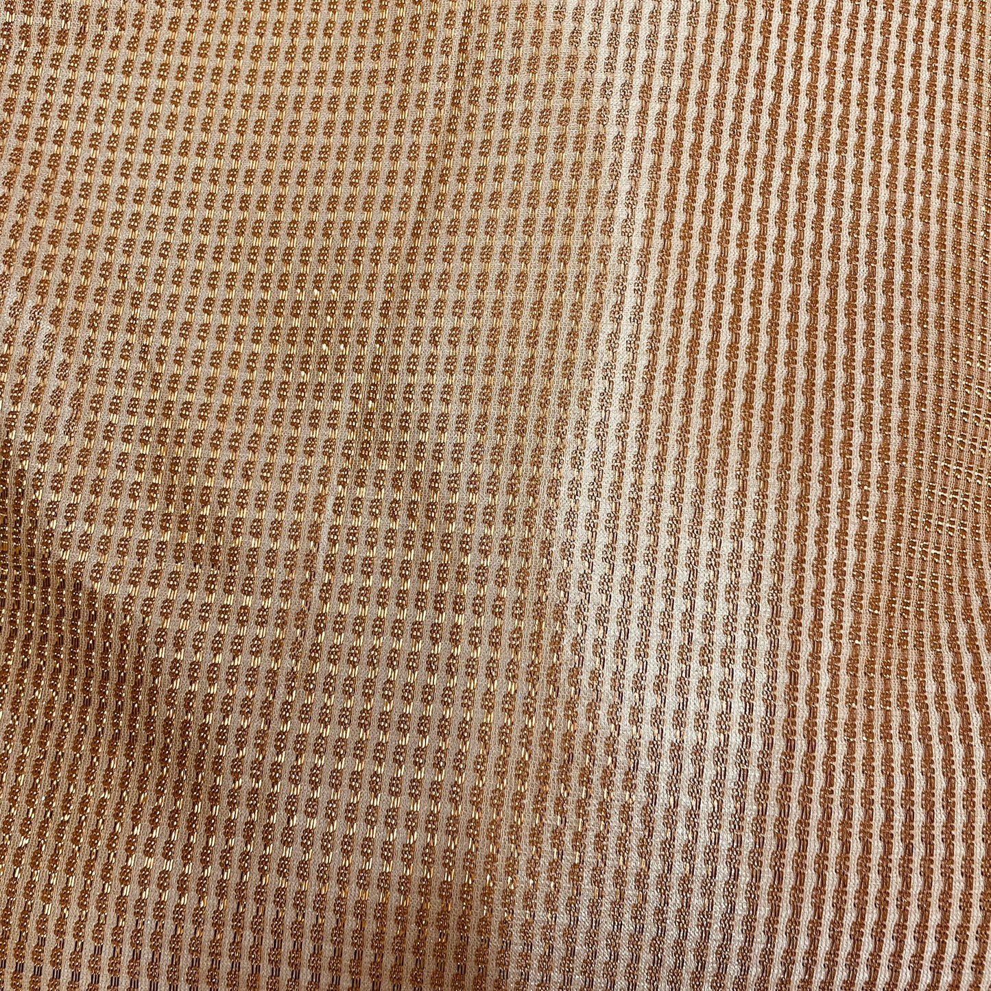Copper With Gold Stripes Shimmer Imported Knit Fabric - TradeUNO