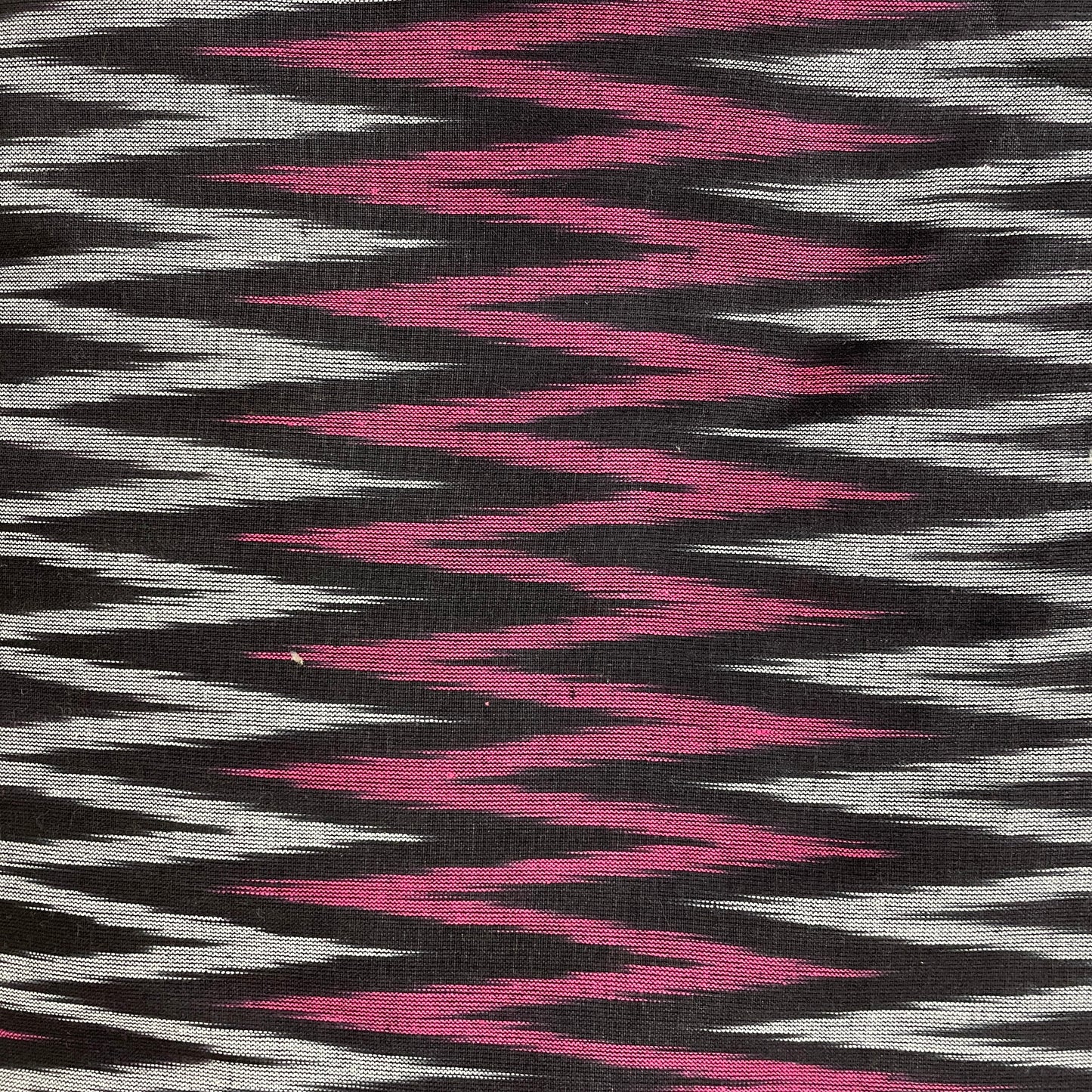 Grey With Pink Ikkat Print Cotton Fabric - TradeUNO