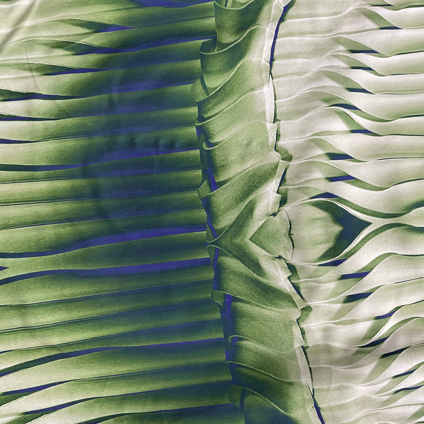 Green With White Stripe Print Knit Lycra Fabric - TradeUNO