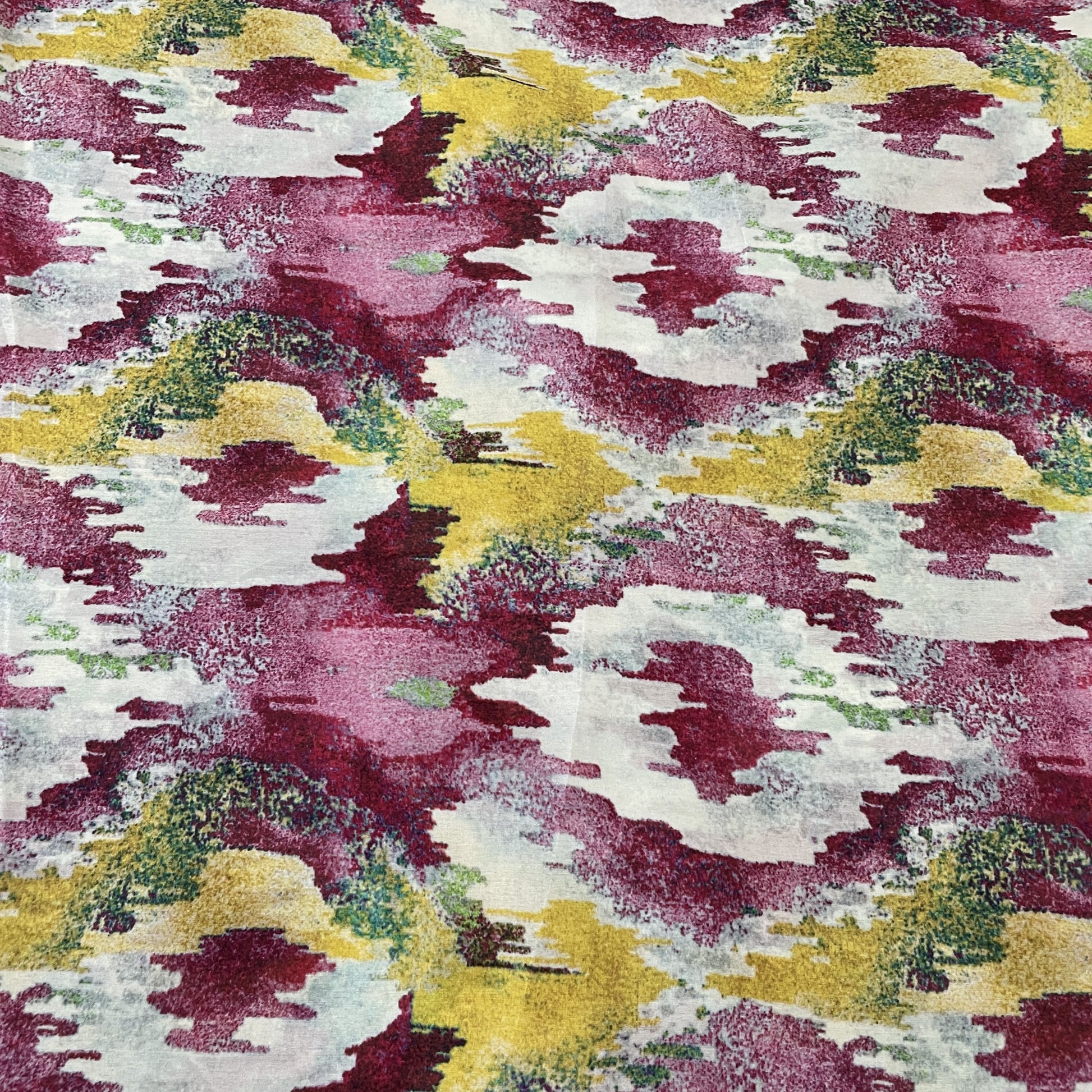 Premium Multicolor Ikkat Print Georgette Satin Fabric