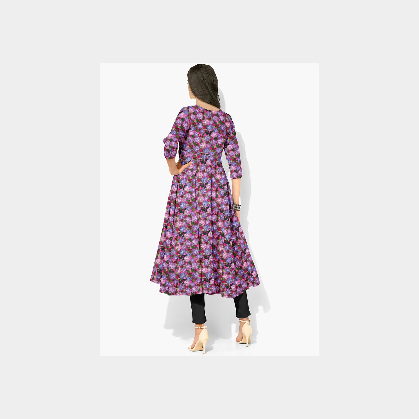 Multi Color Floral Print Rayon Fabric - TradeUNO