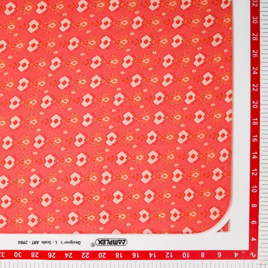 Orange Traditional Print Rayon Fabric Trade UNO