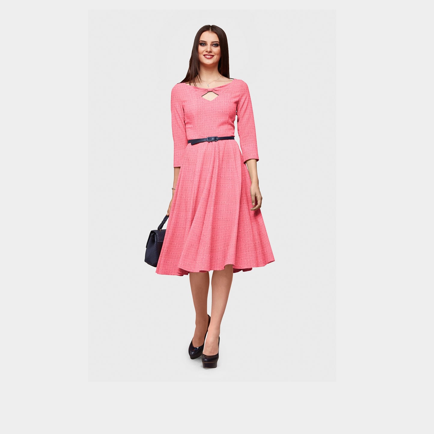 Pink Solid Jacquard Cotton Fabric Trade UNO