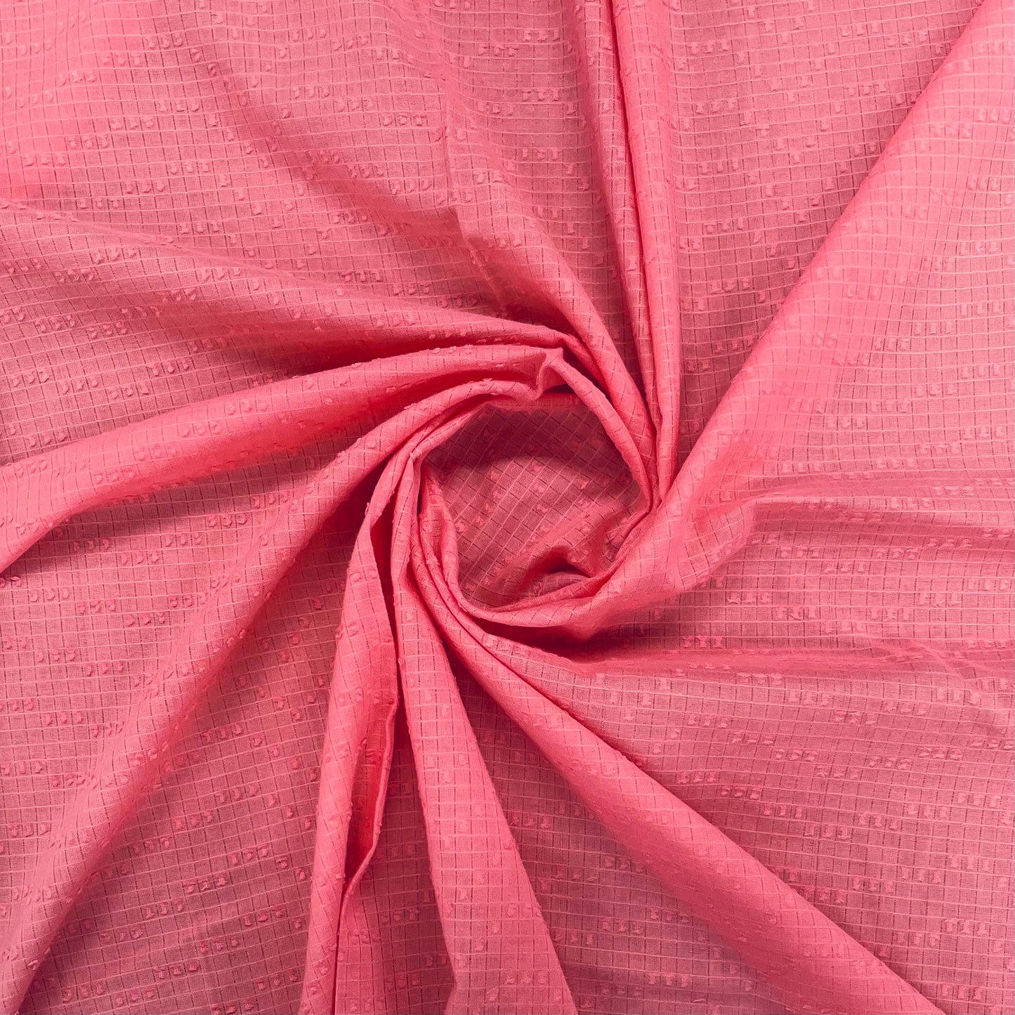Pink Solid Jacquard Cotton Fabric Trade UNO