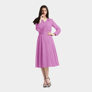 Pink Solid Jacquard Cotton Fabric Trade UNO