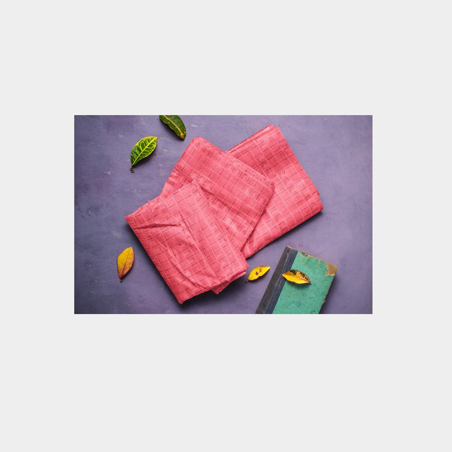 Pink Solid Jacquard Cotton Fabric Trade UNO