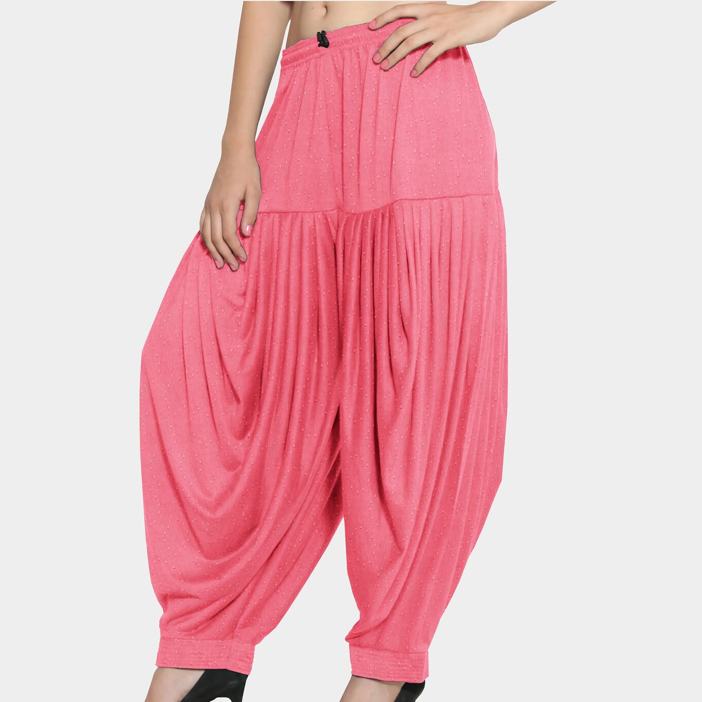 Pink Solid Jacquard Cotton Fabric Trade UNO
