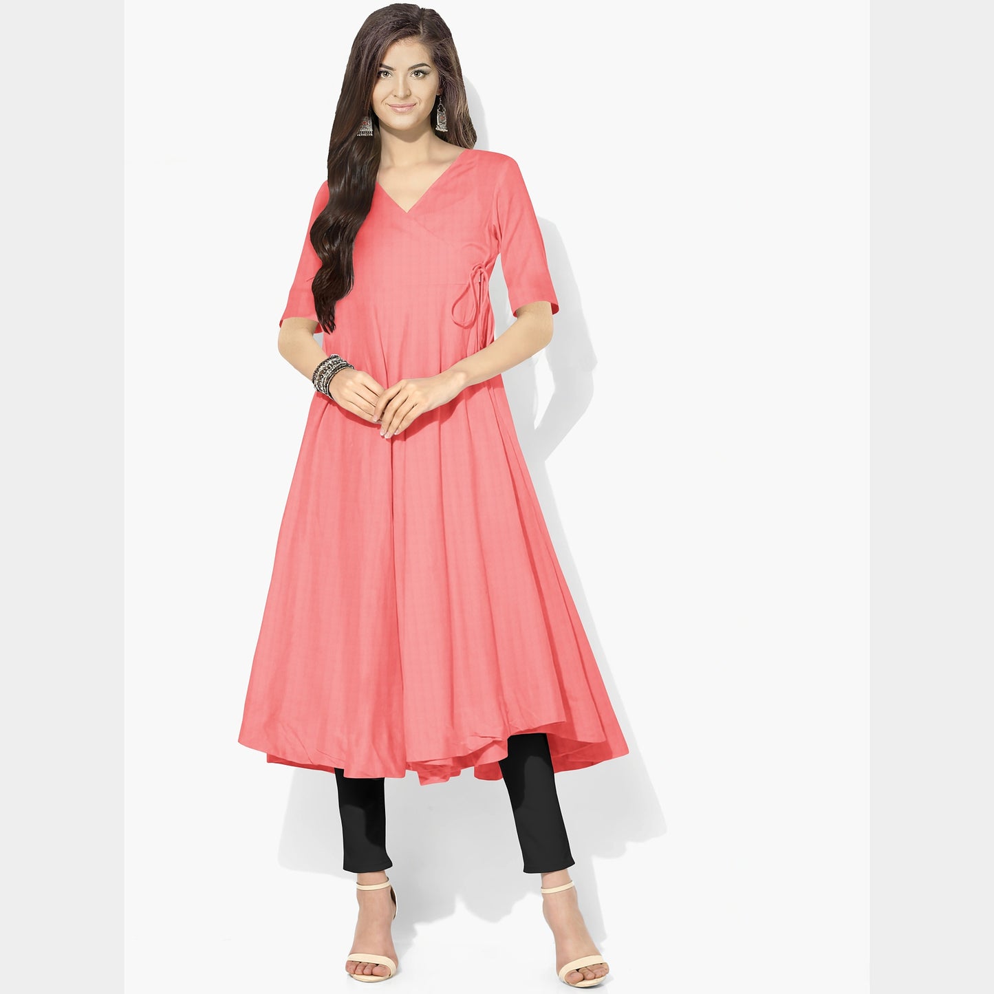 Rose Pink Color Georgette Fabric Trade UNO