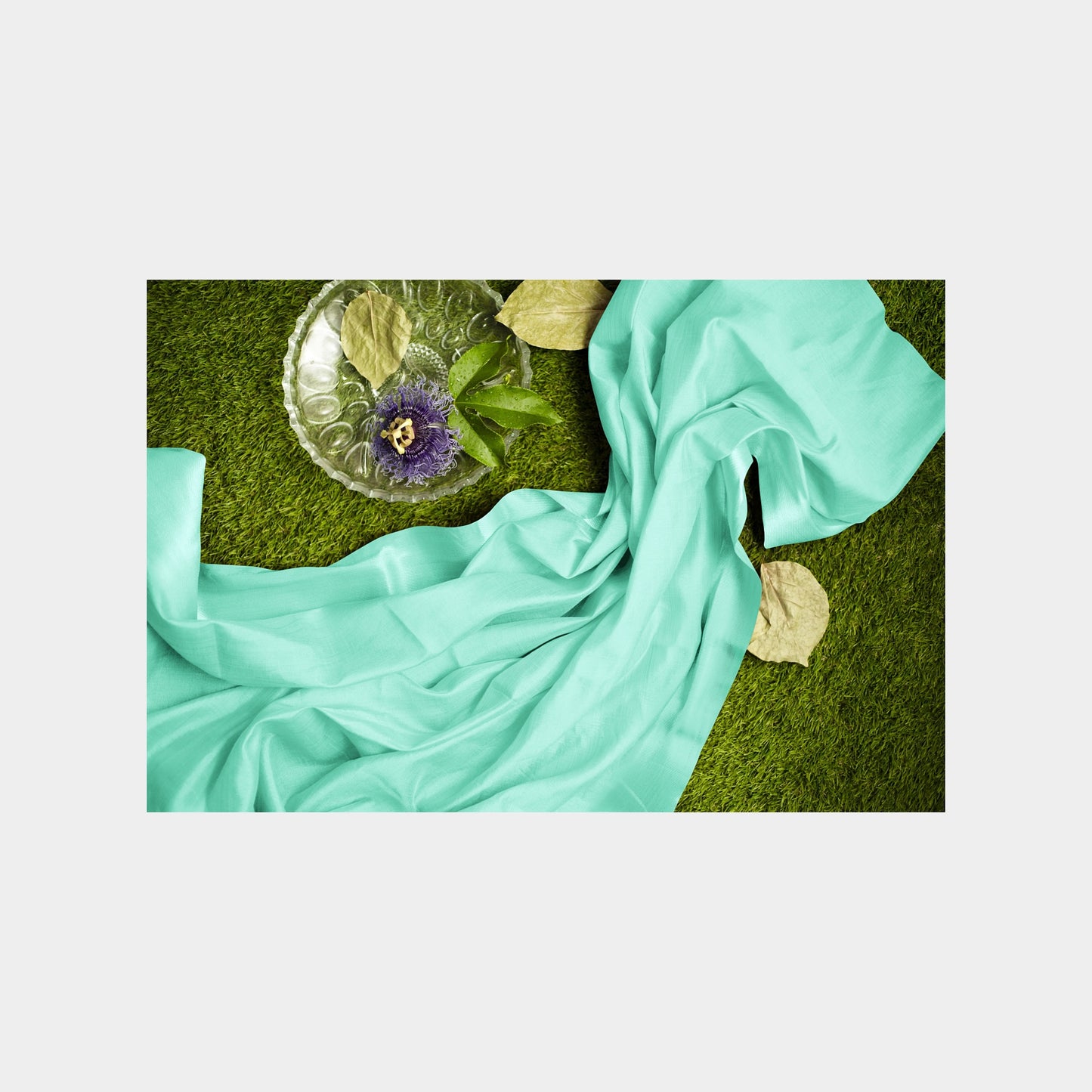 Sea Green Solid Crape Fabric Trade Uno