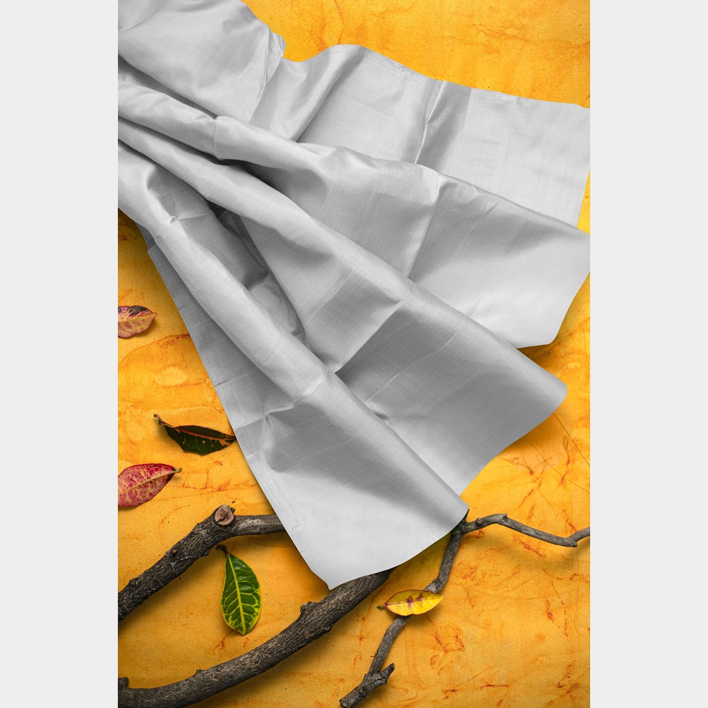 Silver Solid Satin Fabric Trade UNO